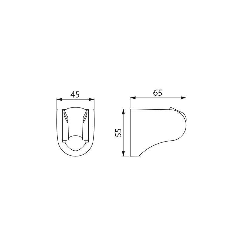 Support de douche mural Delabie chromé, pivotant