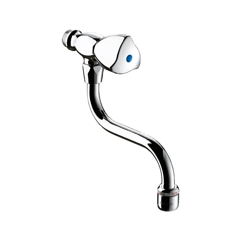 Delabie Wand Ventil für Waschrinne G1/2B mit Schwenkauslauf L150mm