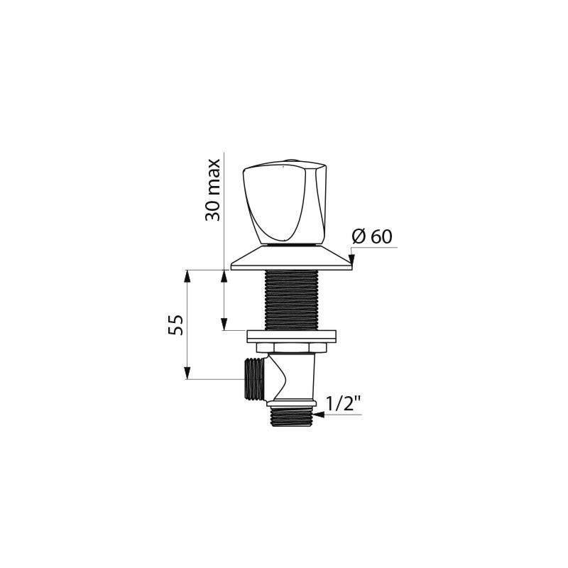 Delabie Geräteabsperrventil für Tischeinbau G1/2B G1/2B