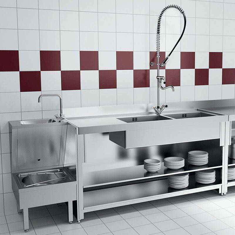 Delabie MBatt. 1-Lochbrg. 45l/min, Schwenkausl. L200, Bediengriffe