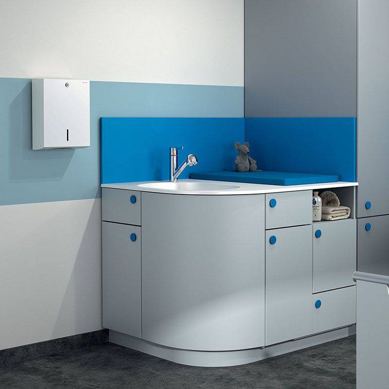 Delabie WT-Therm. SECURITHERM Schwenkausl. Auszugbr.,Bedienheb. kurz