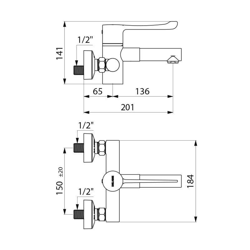 Delabie Therm. SECURITH. sequentiell, Edst.Ausl.BIOCLIP, S/C, MA 150mm
