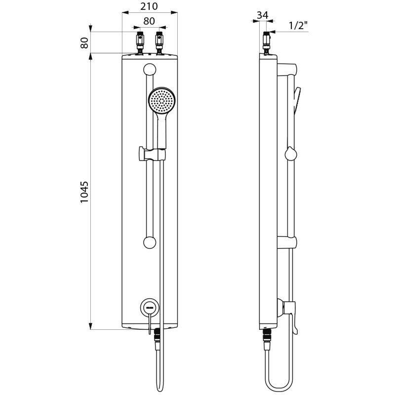 Delabie DU-Elem.SECURITHERM Therm. sequentiell, flex.Schl., m.Handbr.