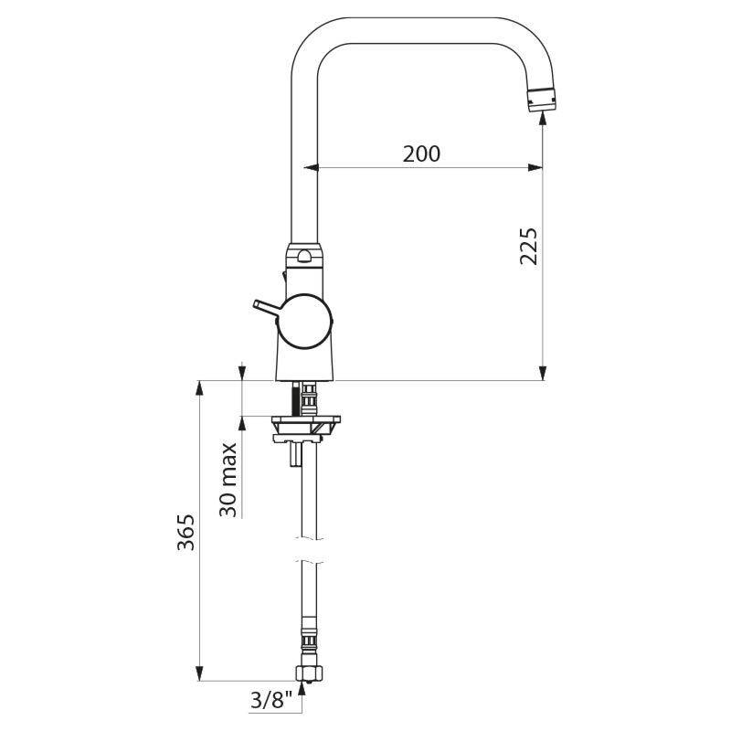 Delabie SPT-Therm. SECURITHERM Schwenkauslauf H.225 L.200