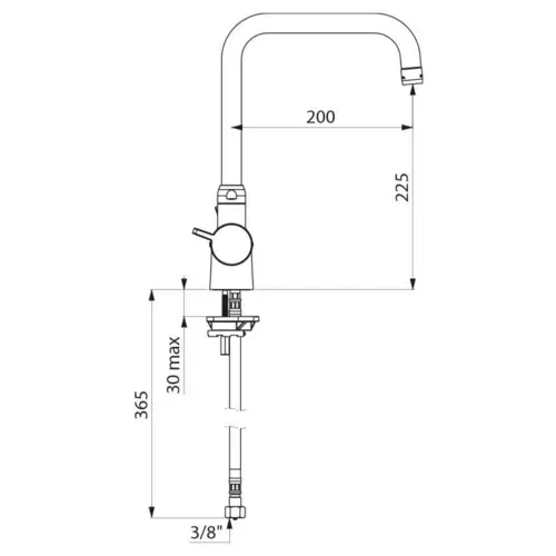Delabie SPT-Therm. SECURITHERM Schwenkauslauf H.225 L.200 Delabie SPT-Therm. SECURITHERM Schwenkauslauf H.225 L.200