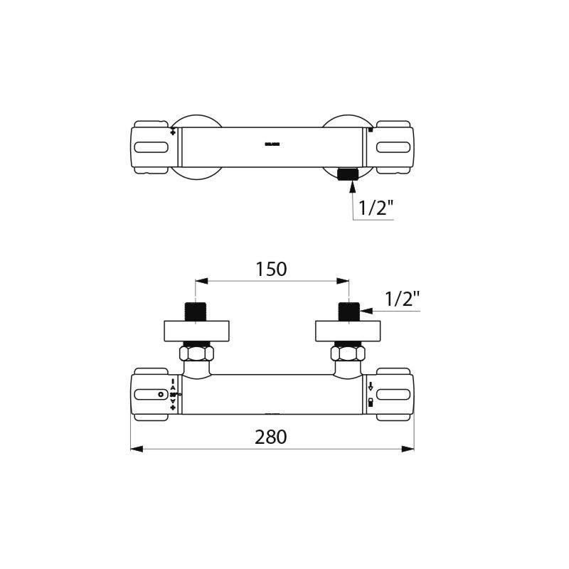 Delabie Brause-Thermostatarmatur SECURITHERM, Standard S-Anschlüsse