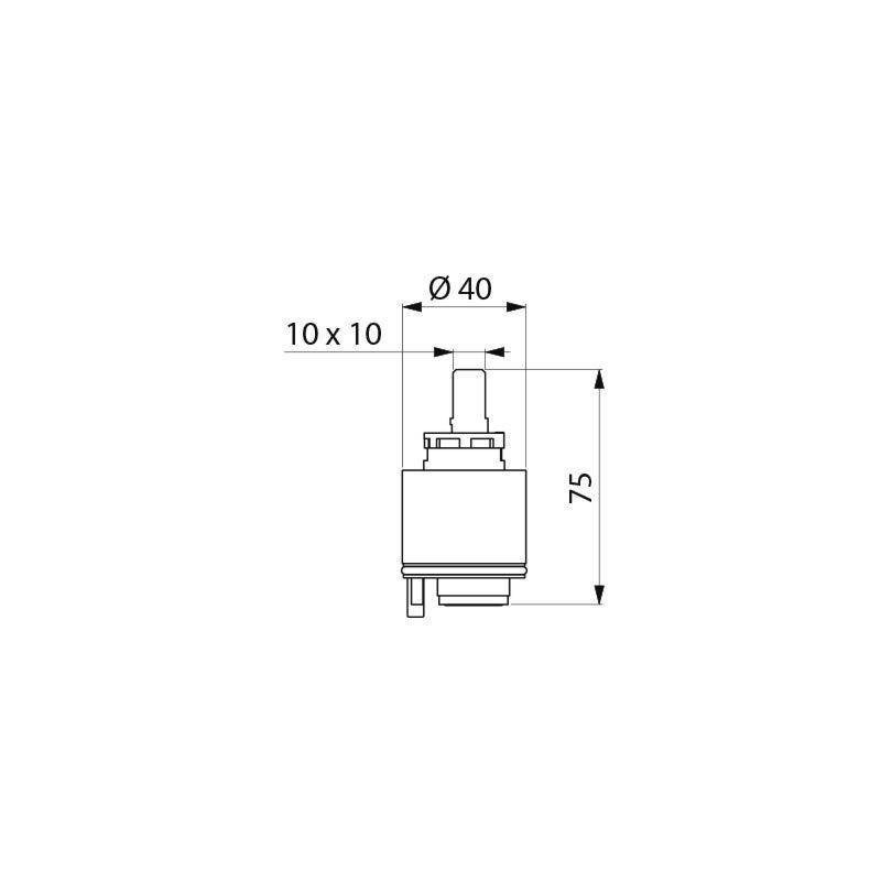 Cartouche céramique Delabie D40mm avec fonction d'équilibrage de pression, avec socle