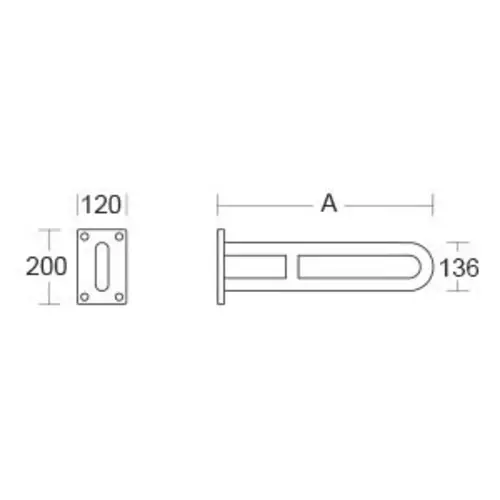 pba 01 Wandstützgriff 700mm aus Nylon, feststehend pba 01 Wandstützgriff 700mm aus Nylon, feststehend