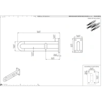 pba 01 Wandstützgriff feststehend 600mm, Wandplatte aus Nylon pba 01 Wandstützgriff feststehend 600mm, Wandplatte aus Nylon