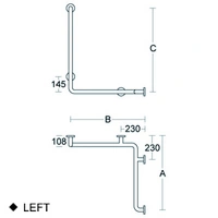 pba 01 Duschhandlauf rechts 760x760mm, aus Nylon, mit Brausehalterstange 1160mm pba 01 Duschhandlauf rechts 760x760mm, aus Nylon, mit Brausehalterstange 1160mm