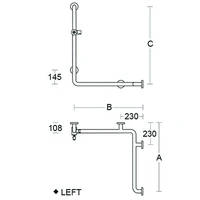 pba 01 Duschhandlauf, L BH 660x660x820, und Brausehalterstange, aus Nylon pba 01 Duschhandlauf, L BH 660x660x820, und Brausehalterstange, aus Nylon