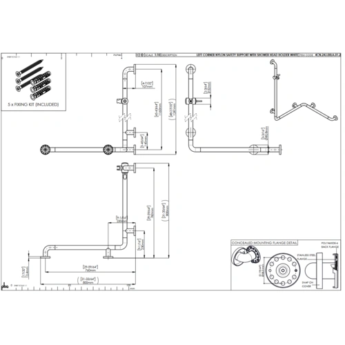 pba 01 Duschhandlauf, L BH 760x760x1160, und Brausehalterstange, aus Nylon pba 01 Duschhandlauf, L BH 760x760x1160, und Brausehalterstange, aus Nylon