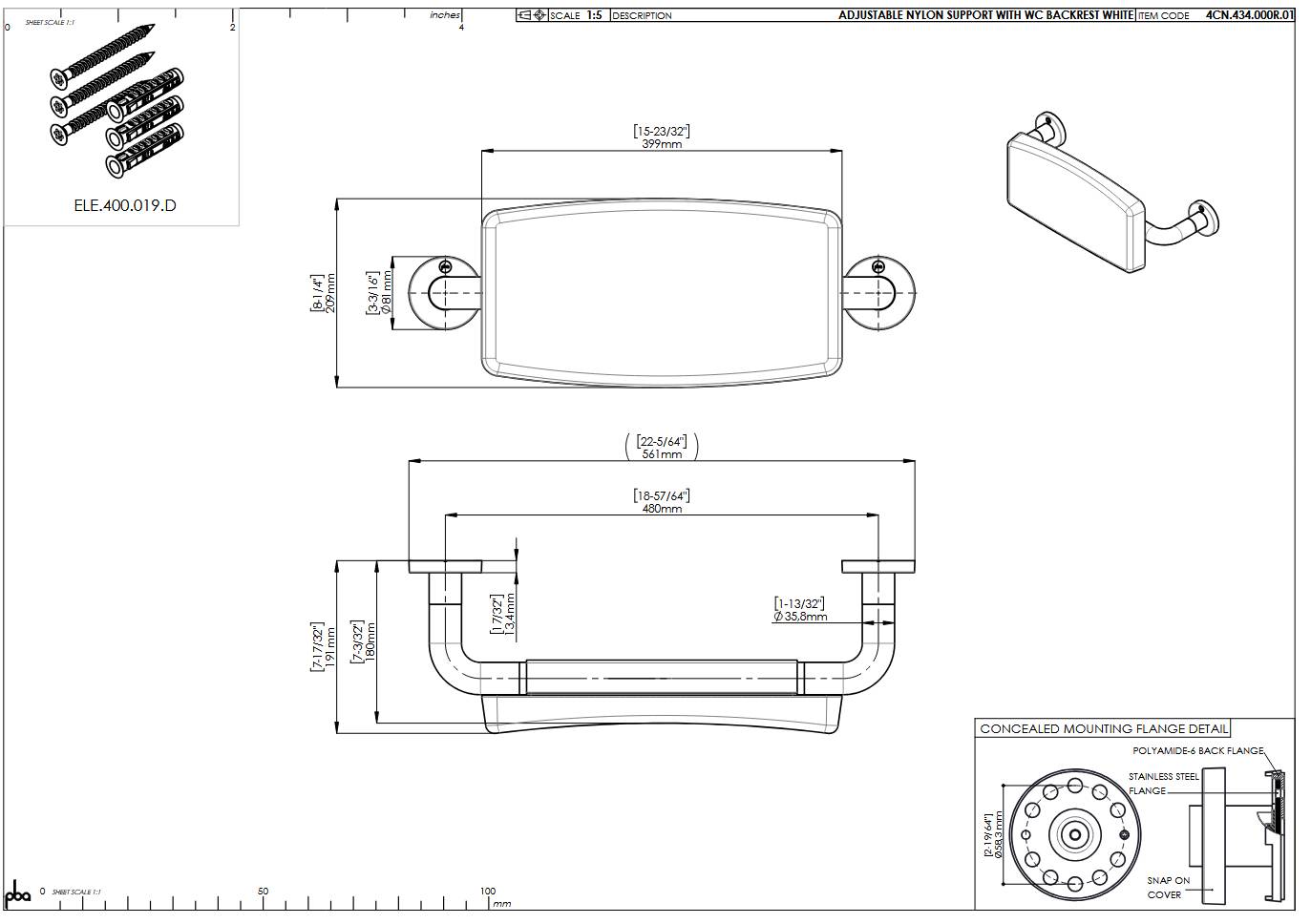 pba 01 Rückentütze 490-620x210x195mm aus Nylon