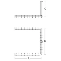 pba 01 Duschstange, 1000x1000x440 U-Form U- Form mit DA aus Nylon pba 01 Duschstange, 1000x1000x440 U-Form U- Form mit DA aus Nylon