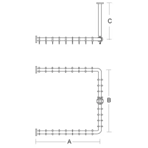 pba 01 Duschstange, 1000x1000x440 U-Form U- Form mit DA aus Nylon pba 01 Duschstange, 1000x1000x440 U-Form U- Form mit DA aus Nylon