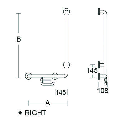 pba 01 Haltegriff R mit PRH, 480x1160mm, aus Nylon, für Einhängesitz geeignet