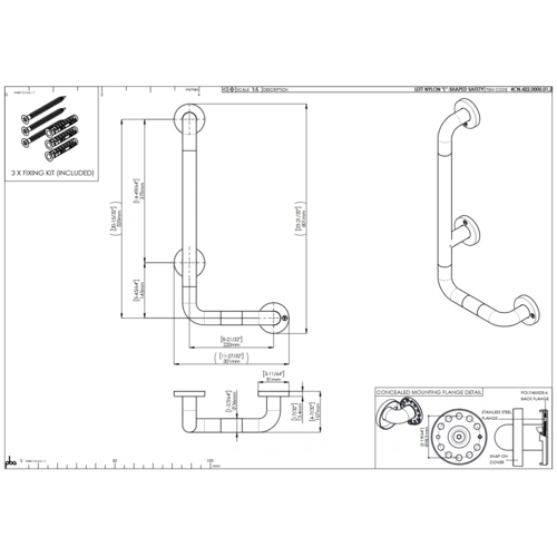 pba 01 Haltegriff mit BH L 500x750mm, L-Form, aus Nylon pba 01 Haltegriff mit BH L 500x750mm, L-Form, aus Nylon