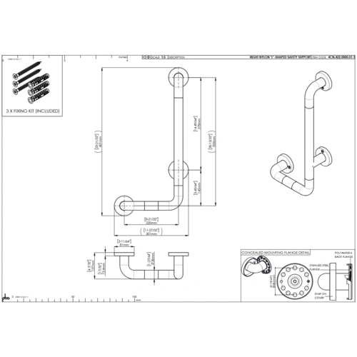 pba 01 Haltegriff mit BH R 500x750mm, L-Form, aus Nylon pba 01 Haltegriff mit BH R 500x750mm, L-Form, aus Nylon
