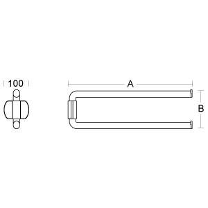 pba 01 Handtuchhalter, zweiarmig, aus Nylon, 500x155mm