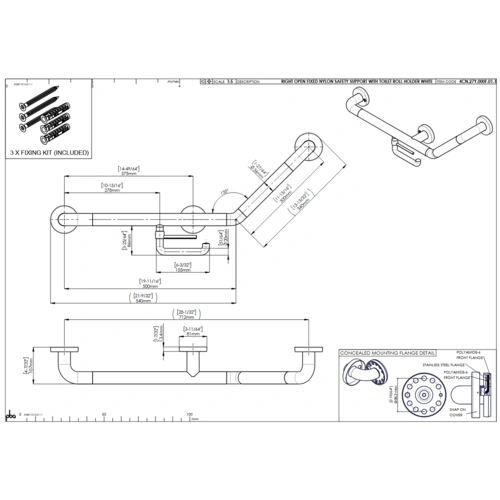 pba 01 Winkelgriff, R fest 500x300mm, feststehend, rechts, aus Nylon, mit PRH pba 01 Winkelgriff, R fest 500x300mm, feststehend, rechts, aus Nylon, mit PRH