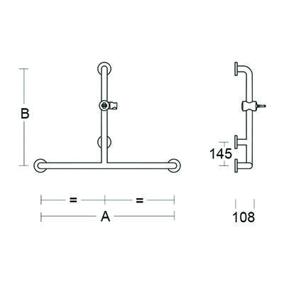 pba 01 Haltegriff T-Form mit BH aus Nylon, 1570x1160mm