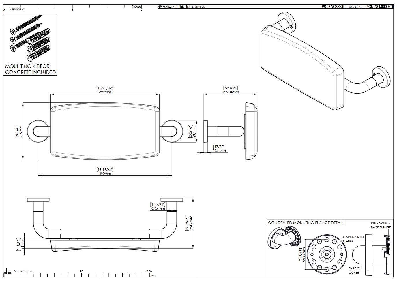 pba 01 Rückentütze 490x210x200mm aus Nylon