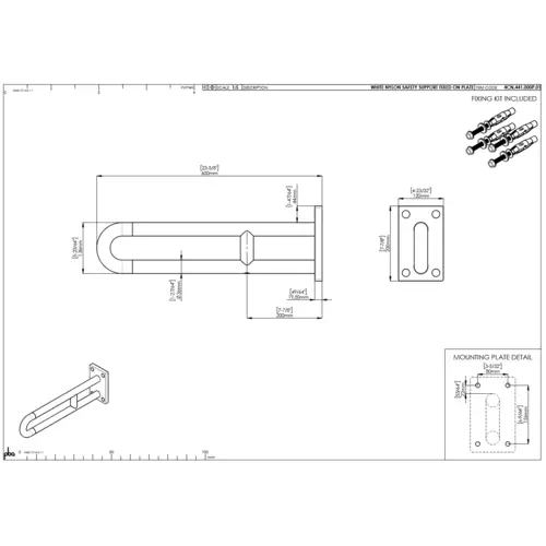 pba 01 Wandstützgriff 700mm aus Nylon, feststehend pba 01 Wandstützgriff 700mm aus Nylon, feststehend