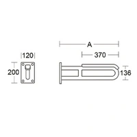 pba 01 Wandstützgriff, fest, 700mm mit Armpolster, aus Nylon pba 01 Wandstützgriff, fest, 700mm mit Armpolster, aus Nylon