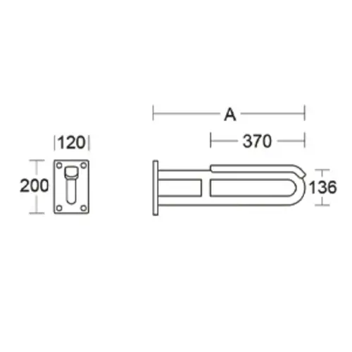 pba 01 Wandstützgriff, fest, 700mm mit Armpolster, aus Nylon pba 01 Wandstützgriff, fest, 700mm mit Armpolster, aus Nylon