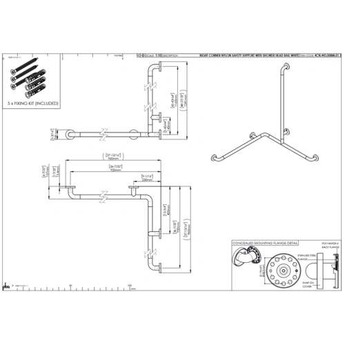 pba 01 Duschhandlauf R 920x920, Brausehalterstange 1160mm, aus Nylon pba 01 Duschhandlauf R 920x920, Brausehalterstange 1160mm, aus Nylon