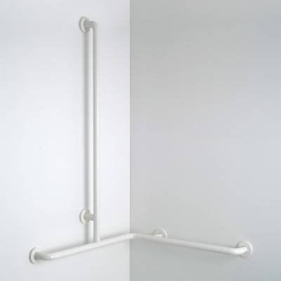 pba 01 Duschhandlauf L 760x760 mit BH, Brausehalterstange 1160mm, aus Nylon