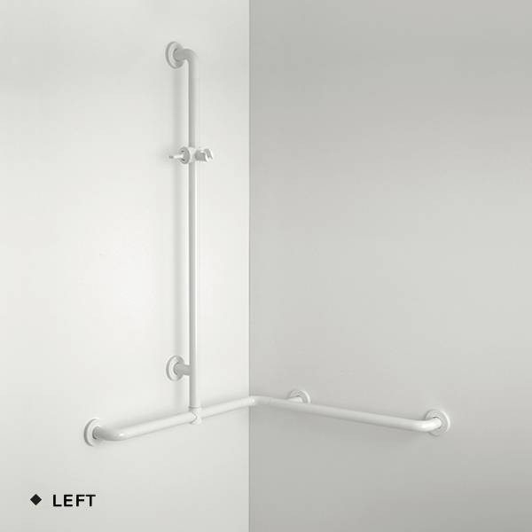 pba 01 Duschhandlauf R 760x760 V Brausehalterstange verschiebbar 1160mm, aus Nylon