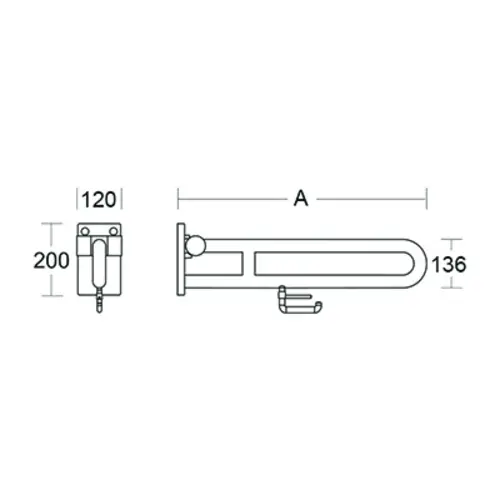pba 01 Stützklappgriff mit PRH 700mm aus Nylon pba 01 Stützklappgriff mit PRH 700mm aus Nylon