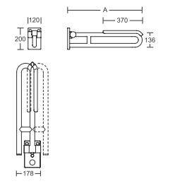 pba 01 Stützklappgriff,dreh,Polster 850 aus Nylon