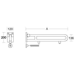 pba 01 Stützklappgriff, E-Taster 850mm aus Nylon