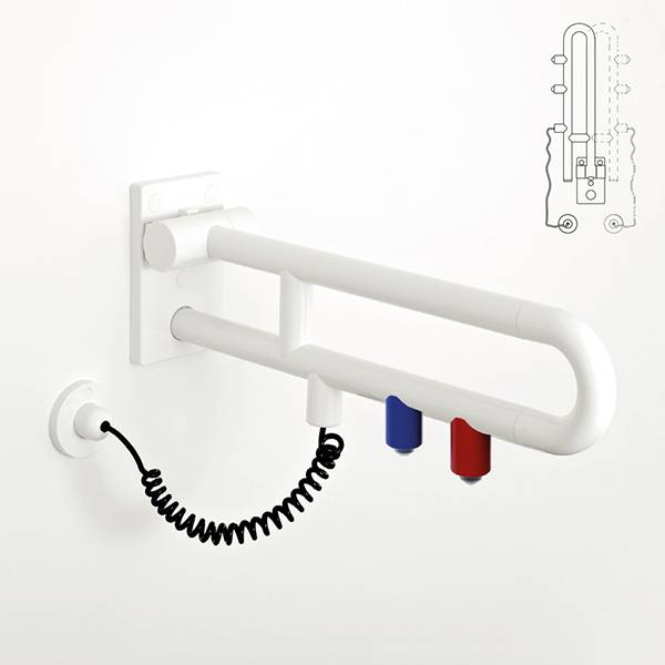 pba 01 Klappgriff drehbar,E-Taster 700mm aus Nylon