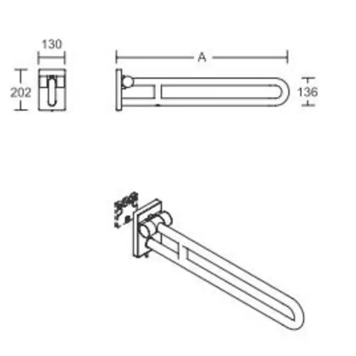 pba 01 Stützklappgriff, abnehmbar 855mm aus Nylon pba 01 Stützklappgriff, abnehmbar 855mm aus Nylon