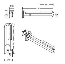 pba 01 Klappgriff ab-drehbar,Polster 705 aus Nylon