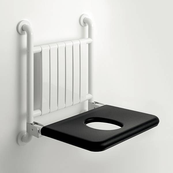 pba 01 Duschsitz, klappbar,Rückenlehne, aus Nylon, 536x550x680mm