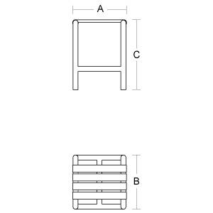 pba 01 Hocker aus Nylon, 380x380x500mm