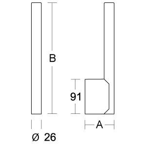 pba 01 Reservepapierhalter für 2 Rollen aus Nylon, 76x290mm