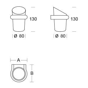 pba 01 Becherhalter 80(105)x113x130mm mit Becher aus Nylon,
