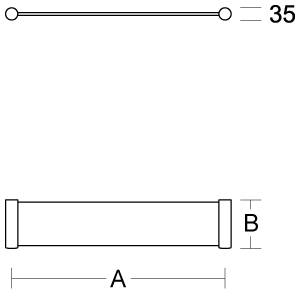pba 01 Glasablage,seitlichen Halterungen aus Nylon, 140x620(656)mm