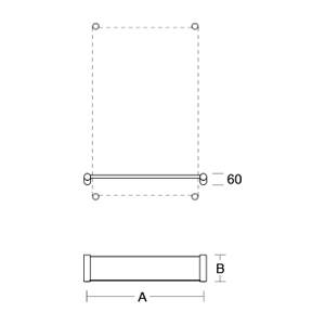 pba 01 Aluminiumablage, 150x650(685)mm mit Nylon Halterungen