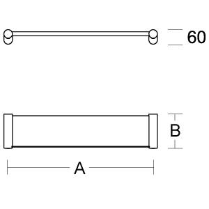 pba 01 Aluminiumablage, 140x600(635)mm mit Nylon Halterungen
