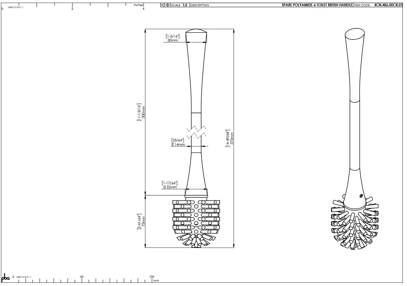 pba 01 WC-Bürste für Art 4CN.486.000C aus Nylon, 380mm