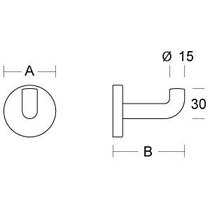 pba 01 Wandhaken 65mm Durchm.52mm, aus Nylon