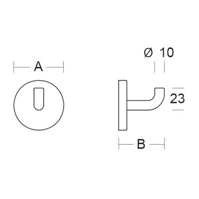 pba 01 Wandhaken 47mm Durchm.52mm, aus Nylon