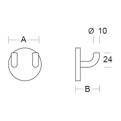 pba 01 Doppelwandhaken aus Nylon, 40mm x Durchm.55mm