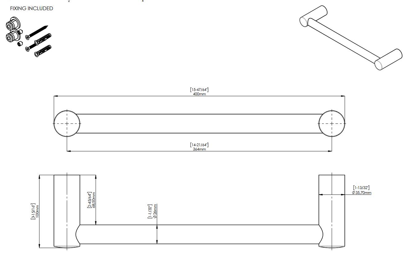 pba 01 Handtuchhalter 364mm aus Nylon